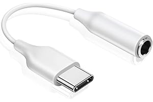 MEPSIES USB C auf 3,5 mm Klinke Adapter, USB C Kopfhörer Adapter, USB Typ C auf Aux Audio Adapter Kompatibel mit Samsung Galaxy S23 S22 S21 S20 Note20 A73 A53 A33, Google Pixel und Mehr, Weiß