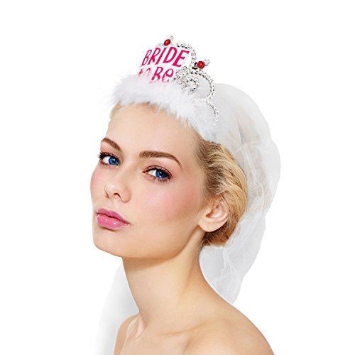 iLoveCos Bride to be Photo Booth Props Set Tiara Schleier Henne Party Dekorationen Braut zu sein Photo Booth Partei Bevorzugungen Dress-up Zubehör Fun Dekoration - 7