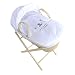Isabella Alicia Tatty Ted Teddy Maize Natural Moses Basket and Pine Folding Stand (Silver)