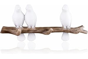 QUMENEY Crochet créatif en résine pour oiseau - Crochet mural pour 3 oiseaux - Vintage - Pour clés, serviettes, manteaux, chapeaux (blanc 3 crochets oiseaux)
