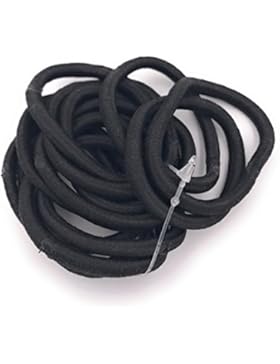 12Stück Haargummis Haar schwarz–Textil–ohne Metall–Zubehör Befestigen Haar