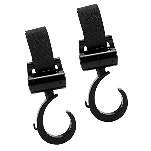 Preisvergleich Produktbild BeiLan 2 stücke Kinderwagen-Haken mit Klettverschluss Vielseitig Einsetzbare Kinderwagenhaken Universalhaken Träger Werkzeug Kinderwagen-Organizer Halter für Handtasche Einkaufstasche Wickeltaschen