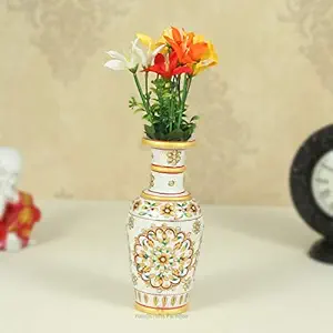 Handicrafts Paradise Gold Embossed Marble Flower Vase