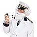 Produktbild Weißer Fasching Bart mit Moustache Vollbart Kapitänsbart Faschingsbart Karnevalsbart Riesenbart Karneval