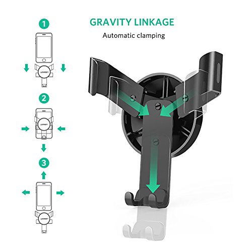 UGREEN Supporto GravitÃ  Auto Universale per CD Slot, Porta Cellulare per Dispositivi 4.7â€™â€™ a 6â€™â€™ Come iPhone X/ 8/ 8 Plus, Samsung Galaxy S9/ S9 Plus/ S8/ S8 Plus, Huawei P20/P20 Lite/Mate 10, LG V30/G6, etc.