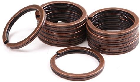 SKKXY Metal 1 Inch Split Key Chain Ring for Home Office Car Keys and Craft Making (12pcs) (Red copper)