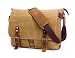 Produktbild SUVOM Mens Messenger Bag, Echtes Leder Canvas Messenger Bag, Wasserdichte Laptop Messenger Bag Für 15-Zoll-Laptop, Vintage Ranzen Aktentasche Cross Body Umhängetasche Für Den Täglichen Gebrauch, Reise