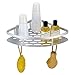 Produktbild GERUIKE Eckregal Dusche Dreieck Korb für Badezimmer Küche, Space Aluminium Rostfrei Lagerregal mit 2 Haken, Nail-Free Ohne BohrenSilber