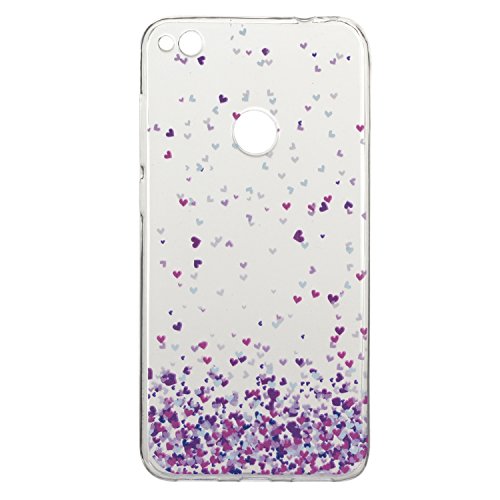 Funda Huawei P8 Lite 2017  CaseLover Huawei P8 Lite 2017 5 2  Carcasa Case Silicona Gel Clear Ultra Fina Flexibilidad Transparente Anti-rasgu  os Impresi  n Est  tica Cover para Huawei P8 Lite 2017 - amor corazon