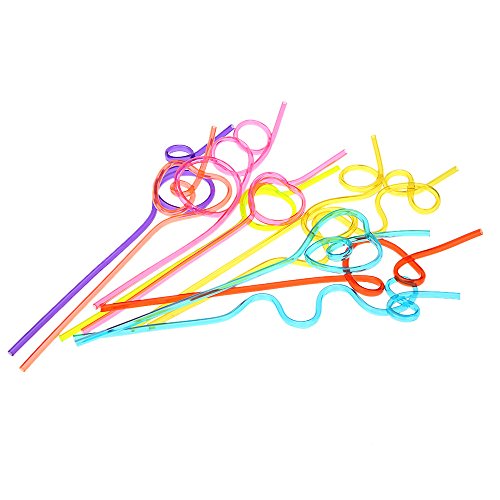 Anself 10St Bunte Trinkhalme Strohhalme Spiral-Design - 2