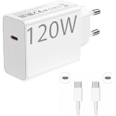 120W USB Type-C Fast Charging Adapter, Qualcomm Turbo Charging Support, with 6A Cable