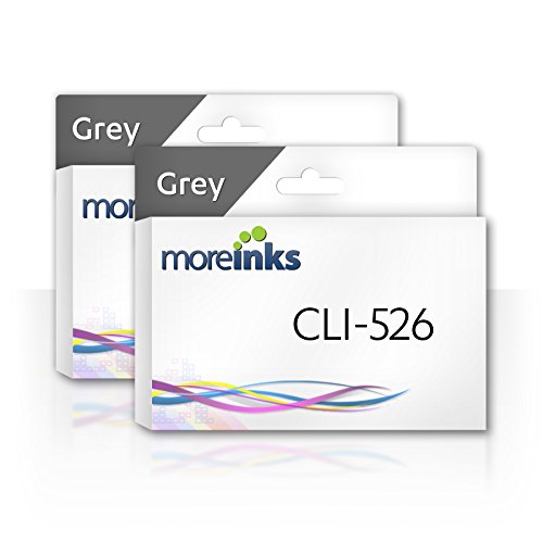 2 Moreinks Cartouches d encre compatibles    remplacer CLI-526GY   Gris  x2    pour Canon Pixma MG6150 MG6250 MG8150 MG6100 MG8250 MG6220 MX885 MG8220 MG6120 iP4950 MG8120 MG5120 iP4840 IP4850 Imprimantes