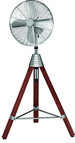 AEG VL 5688 S Retro-Standventilator, Holzstativ, Oszillierend, Durchmesser 40 cm, 3 Laufgeschwindigkeiten, hochwertiges Metallgehäuse, höhenverstellbar