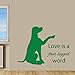 Produktbild guijiumai Liebe Ist EIN Vierbeiniges Wort Wand Vinyl Aufkleber Labrador Haustier Hund wasserdichte Kunst Wohnkultur Wandtattoos Zitate 6 56 cm x 43 cm