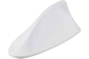 BARAC Antena Aleta Tiburon Coche, Techo Superior Am/FM Radio Antena Aleta de tiburón Universal de señal para Coche, SUV, camión, Furgoneta, Abs (White)