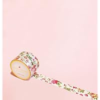 Vintage Flower with Gold Foil Accent Washi Tape for Planning • Planer und Organizer • Scrapbooking • Deko • Office • Party Supplies • Gift Wrapping • Colorful Decorative • Masking Tapes • DIY (15mm breit - 10 Meter)