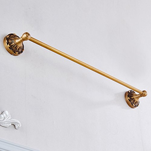 Weare Home Antike Bronze Retro Stil Badezimmer Accessoires Einzeln Handtuchstange Handtuchhalter aus Bronze Deko Design Wandmontag Wandhalterung Bohren, L61cm - 3