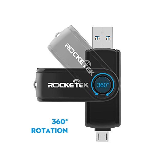OTG Kartenleser Adapter, Rocketek USB 3.0 Speicherkartenleser mit 2 Steckplätzen SD / TF Kartenleser – Stützleser 2 verschiedene Speicherkarten gleichzeitig - 3