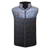 Manteau Chauffant Chargement USB Chauffage Interface Intelligent à Tempétature Constante Hiver Chauds Blouson en Coton Veste Doudoune Lavable RandonnéE Ski Homme Femmes Gilet