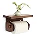 Produktbild ZY Wand-Toiletten-Toilettenpapier-Halter,kreativerTissuekasten/festerhölzerner/Toiletten-Rollen-Halter/Regale/TProllt-Anti-sheddingDesign,Blackwalnut