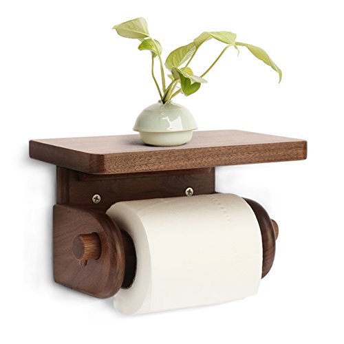 Preisvergleich Produktbild ZY Wand-Toiletten-Toilettenpapier-Halter... / festerhölzerner / Toiletten-Rollen-Halter / Regale / TProllt-Anti-sheddingDesign,Blackwalnut