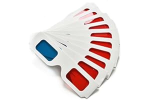 TEKMAN 10x Paper Cardboard 3D Glasses 3D Virtual Video View Anaglyph Cyan/Red/Blue 3D Glasses For 3D Movies, 3D DVDs, 3D Video Games, Comics, Publications, Internet, Images