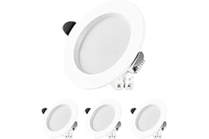 FTL Led Downlights Ceiling, IP44 Recessed Ceiling Lights, Warm White 3000K, 7W (50W Equivalent), 450LM, LED Spotlights for Bathroom, Kitchen, Living Room 4-Pack