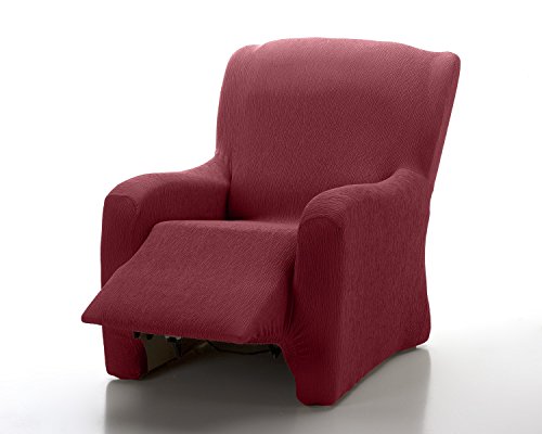 Textilhome - Housse Fauteuil Relax Complète Marian Elastique, Taille 1 Places- 70 a 100Cm. Couleur Rouge