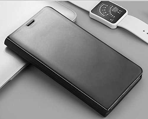 Samsung Galaxy J7 2017 espejo Funda de espejo Flip Case  Espejo Reflexi  n Brillante Ultra fino duro Anti-Scratch de para Samsung Galaxy J7 2017 Negro 