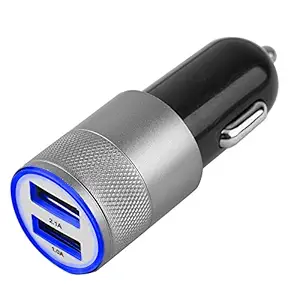 MMOBIEL Car/Truck Charger Dual USB Port Cigarette Lighter Adapter (5V/4.8A/24W) for Smartphone Like iPhone Samsung Xiaomi Oppo OnePlus Huawei Google, Tablets, Mp3 Player, Digital Camera (Silver)