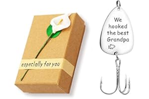 Uloveido Stainless Steel Treble Fishhooks Fishing Circle Hooks with Gift Box for Men Husband Dad Christmas New Year Gift Y578