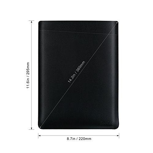 EooCoo Laptop-Tasche  Mikrofaser Lederh  lle Tasche f  r Macbook 12 Zoll - Black