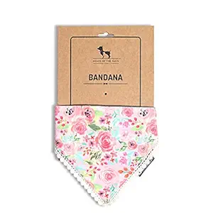 Heads Up For Tails Fresh Blooms Reversible Dog Bandana - L