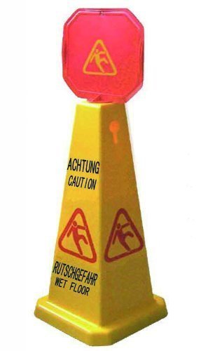 Preisvergleich Produktbild WAS 4475930 Aufsteller Achtung Rutschgefahr - Wet Floor, Pyramide, 93 cm