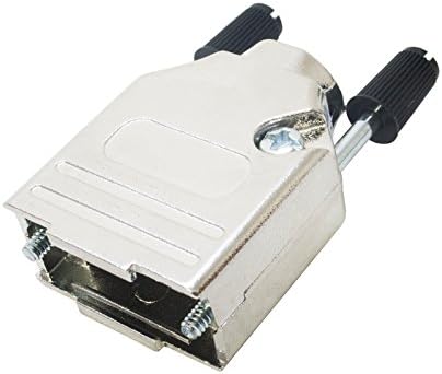 9 Pin 'D SUB' Die Cast Metal Hood. Steel with Black Plastic Cap Jackscrews UNC4-40