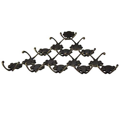 LJY 15 Stücke Octopus Double Prong Robe Haken mit Schrauben Pack Retro Wandmontierte Kleiderbügel über Tür - 3