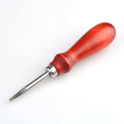 VERY100 Neu DIY Lederkanten Handwerkkunst Messer Skiving Beveling Cutting Lederverarbeitung Abdreh-Werkzeug mit Holzgriff (1.4mm)