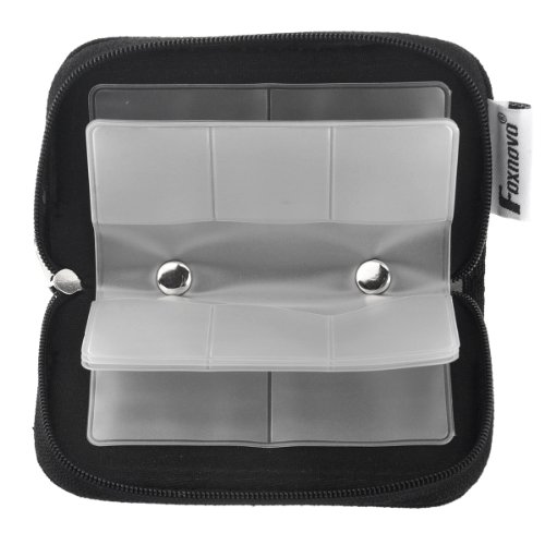 Foxnovo tragbar Case Schutzbox Schutztasche Kartentasche Tasche mit Reißverschluss für 22 SD SDHC MMC CF Micro SD Memory Card Speicherkarten (Schwarz) - 7