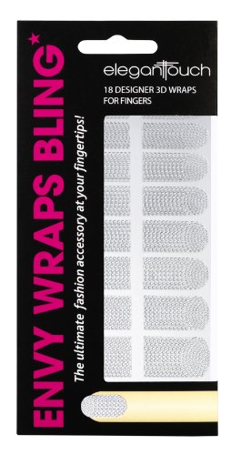 Elegant Touch Envy Bling Nail Wraps, Silver Droplets
