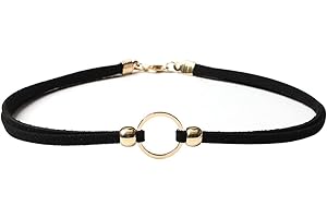 JUSTUSNX Schwarze Choker Halskette Metall Kreis Halskette Kragen Vintage Gothic Samt Halskette Halloween Zubehör für Frauen und Mädchen