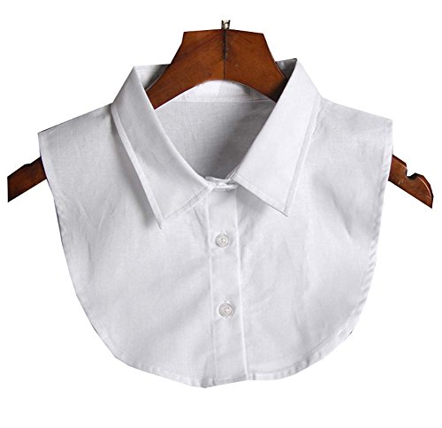 Black Temptation Chemise Blanche Classique décolleté Demi-Chemise Faux col Mode Faux col, Blanc