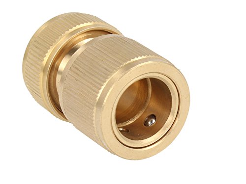 tecuro Schlauchanschlussstück mit Stecksystem für Wasserschläuche und Gartenschläuche 1/2 Zoll (Ø 13 mm) – massive Ausführung – messing-blank - 2