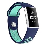 BZLine Armband | Neue Mode Sport Atmungsaktive Silikon Uhrenarmband | Für Fitbit Charge 3 Gesundheits und Fitness-Tracker | Handgelenkgröße: ca. 130mm - 210mm | 11 Farben, 2 Größen