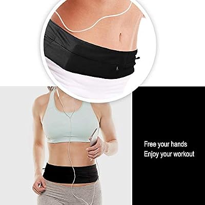 GAOYI Courroie de Course, Sac de Taille, Ceinture de Voyage Argent, s'adapte à Tous Les Taille Sac de Ceinture de Course de téléphone Intelligent, Ceinture de Course de Ceinture (Noir)