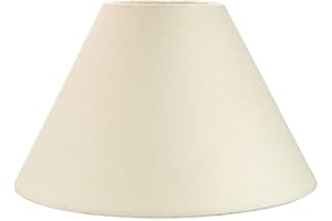 Traditional 14" Cream Cotton Coolie Lampshade Suitable for Table Lamp or Pendant by Happy Homewares