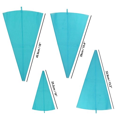 KurtzyTM Set aus 4 Silikon-Glasur-Spritzbeuteln zum Dekorieren wiederverwendbar, BPA-frei, langlebig - 2