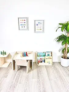 Whittlewud (13.5In W x 12.4In D x 15In H) Montessori Table and Chair Toddlers - Activity Table - Weaning Table & Chair - Adjustable Chair Thickness 15mm