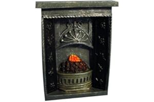 STREETS AHEAD Miniature Toy Fireplace, Black, Contemporary Style, Resin Material