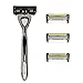 SHAVE-LAB - ZERO - Manual Razor with 4x Razor Blades (P.6+1 - 6 blades + trimmer - for men, white)