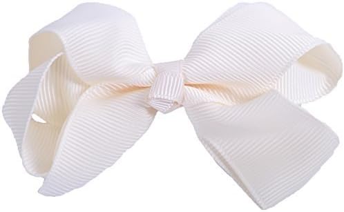 Bow Clip Ribbon Hair Alligator Clip Grosgrain Slides Girl Prom Accessory Gift - Cream